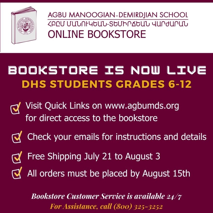 DHS Student Virtual Bookstore - Last Day to Purchase